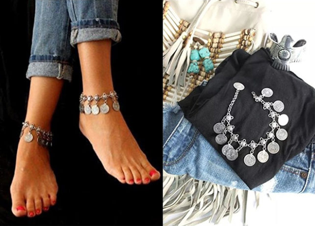 *HOT* $2.30 Silver Coin Tassel Anklet Bracelet + FREE Shipping