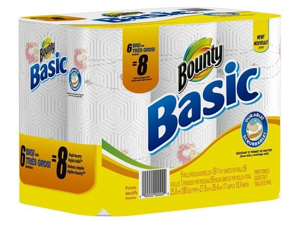 $3.74 (Reg $5.74) Bounty Basic Paper Towels at Walmart