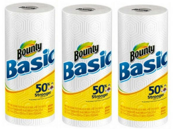 $0.72 (Reg $0.97) Bounty Basic Paper Towel Singles at Walmart