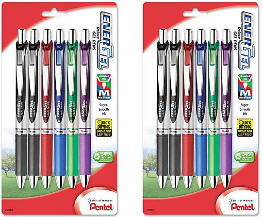 $5 (Reg $12) 6-Pack Pentel EnerGel Retractable Gel Pens