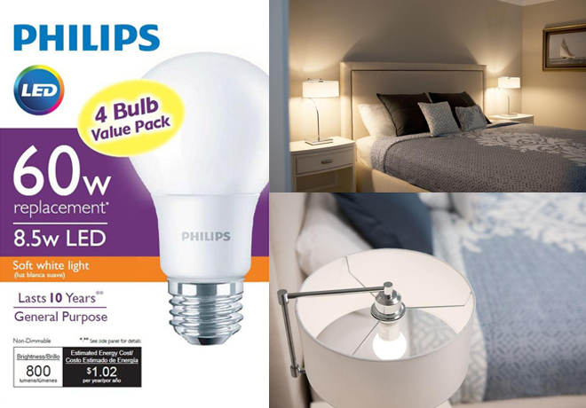 *HOT* $3.97 (Reg $8)  Philips 4-Pack LED Light Bulb + FREE Store Pickup