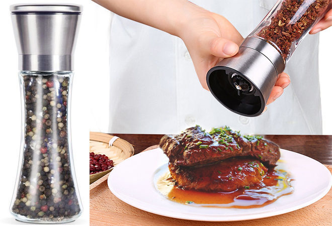 $7.99 (Reg $21) Veego Pepper Mill & Salt Grinder