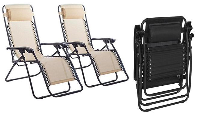 $54.99 for TWO Zero Gravity Lounge Chairs + FREE Shipping (Only $27.50 Each!)