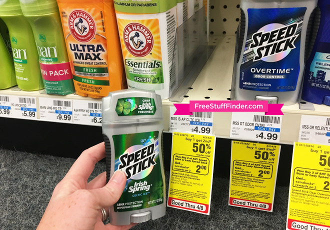 FREE Speed Stick Irish Spring Deodorant at CVS