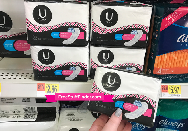 $0.80 (Reg $2.86) U by Kotex Ultra Thin Pads at Walmart