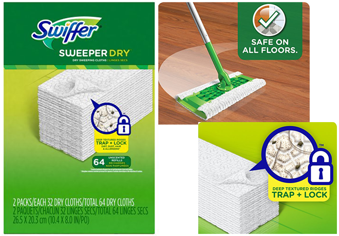 $7.39 (Reg $12) 64-Count Swiffer Dry Pad Refills + FREE Shipping