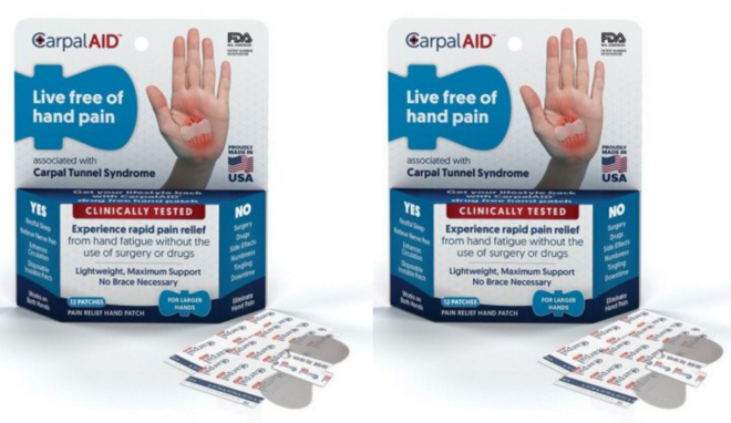 FREE Sample CarpalAid Pain Relief Patch