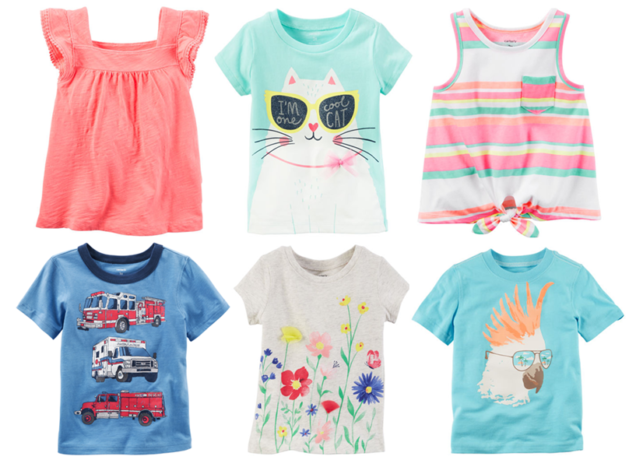 *HOT* $5 (Reg $12) Kid's Tees, Tanks & Shorts at Carter's (Today Only)