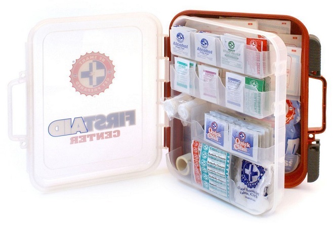 first aid kit hard red case