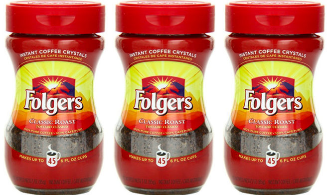 $2.24 Folgers Classic Roast Instant Coffee + FREE Shipping