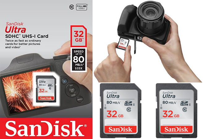 $9.99 (Reg $13.79) SanDisk 32GB Ultra Class 10 SDHC Memory Card