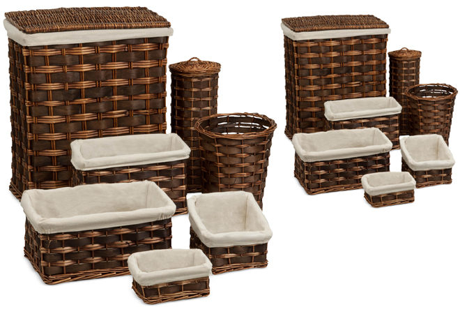 $59.99 (Reg $100) 7-Piece Wicker Hamper & Basket Set