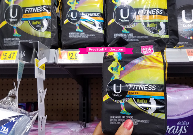 FREE U by Kotex Fitness Panty Liners at Walmart + $0.53 Moneymaker