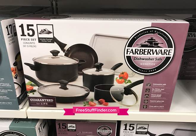$40.99 (Reg $120) Farberware 15-Piece Nonstick Cookware + FREE Shipping