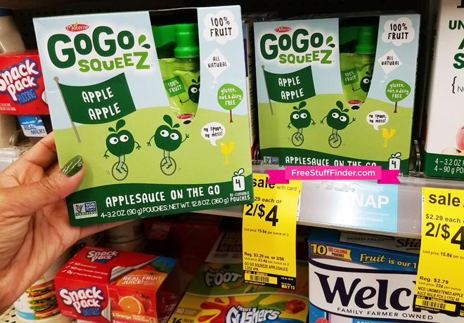 $1.25 (Reg $3.29) GoGo Squeez Applesauce at Walgreens