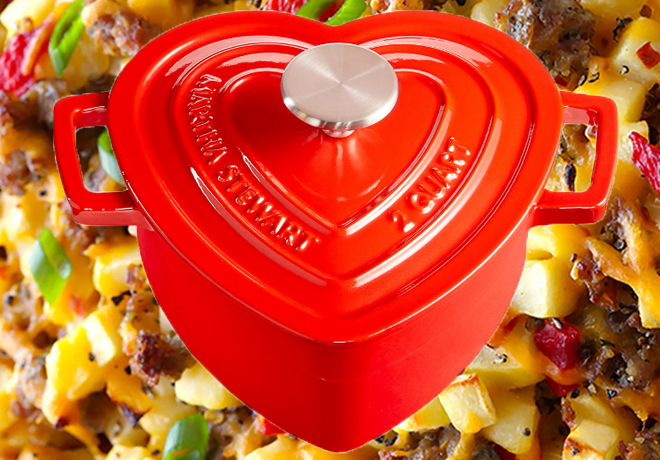 $42.49 (Reg $100) Martha Stewart Cast Iron 2-Qt Heart-Shaped Casserole