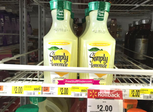 $1.25 (Reg $2) Simply Lemonade or Juice Drink at Walmart (Print Now!)