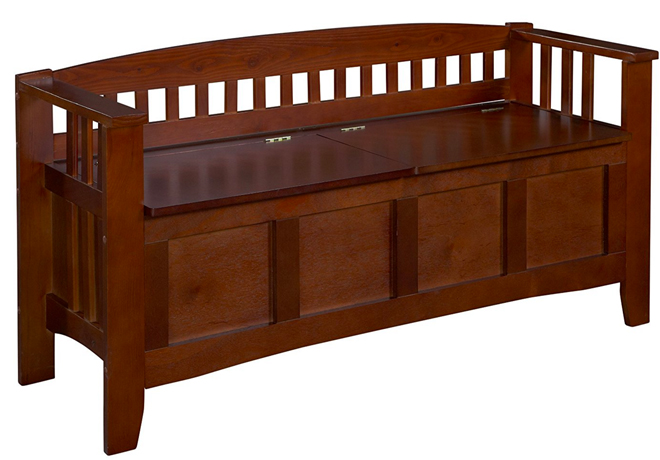 $80.95 (Reg $150) Walnut Storage Bench + FREE Shipping