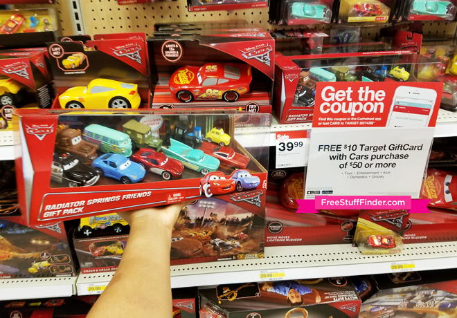 FREE $10 Target Gift Card with $50 Cars Purchase (Toys, Apparel & Food!)