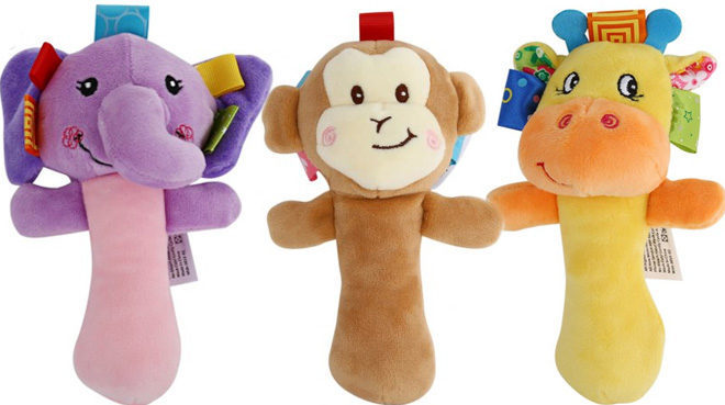 $1.99 (Reg $8.54) Sozzy Cartoon Plush Baby Handbell Toy + FREE Shipping