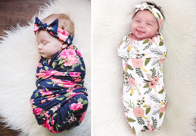 $15.99 (Reg $42) Newborn Swaddle & Headband Set (Today Only)