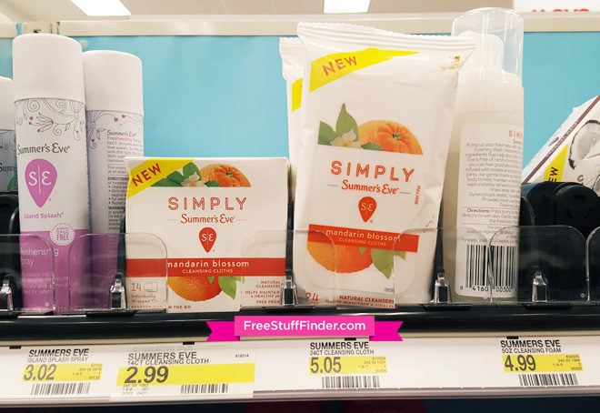 $1.39 (Reg $3) Simply Summer's Eve Cleansing Cloths at Target