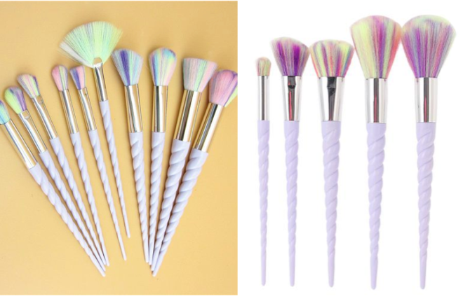 $9.99 (Reg $20) 5-Piece Rainbow Unicorn Cosmetic Brush Set + FREE Shipping