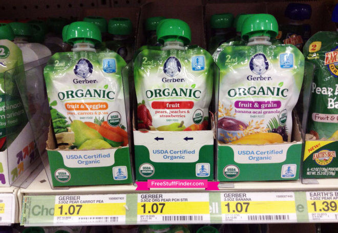 $0.80 (Reg $1.07) Gerber Organic Pouches at Target