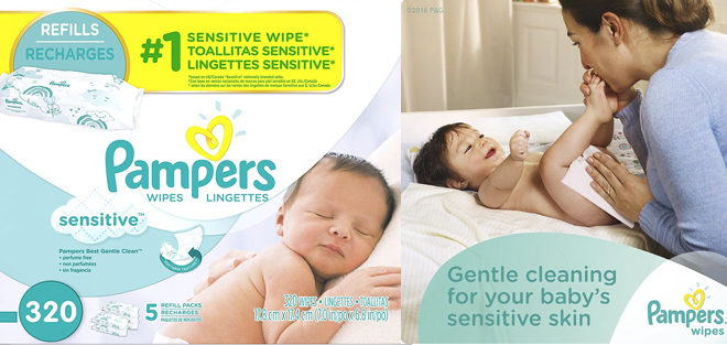 *HOT* $7.39 Pampers Sensitive Baby Wipes (5 Refill Packs - $1.48 per Pack)