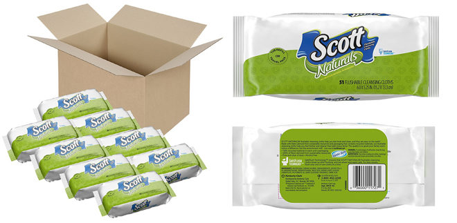 *HOT* $11.34 Scott Naturals Flushable Cleansing Cloths + FREE Shipping (Just $1.42 per Package)