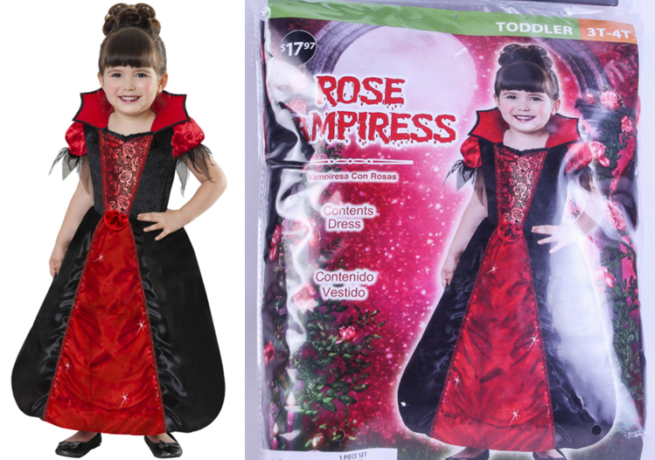 $4.45 (Reg $18) Rose Vampiress Toddler Halloween Costume + FREE Pickup