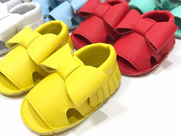 $9.99 (Reg $30) Adorable Leather Bow Mocc Sandals