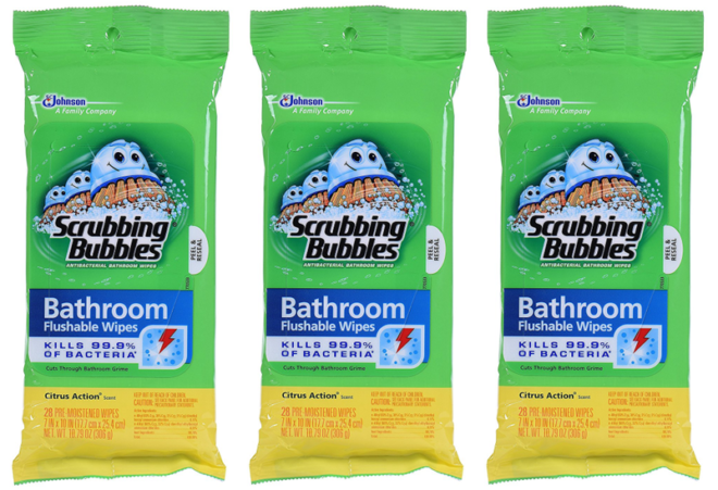 $2.38 Scrubbing Bubbles Bathroom Wipes 28-Count Pack + FREE Shipping