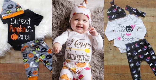 $14.99 (Reg $40) Halloween and Thanksgiving 3-Piece Sets