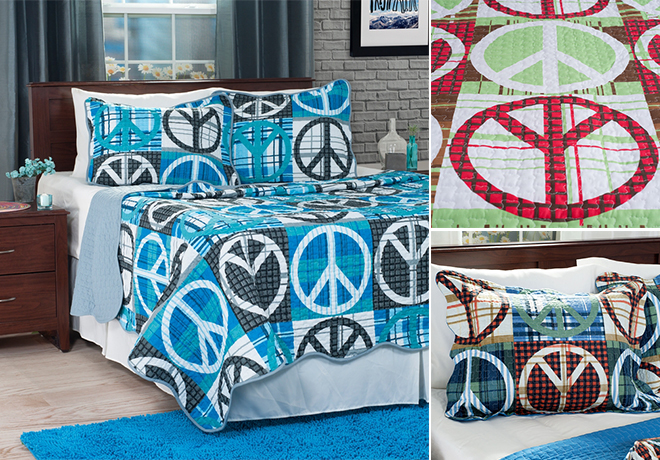 *HOT* $12.99 Lavish Home 3-Piece Peace Quilt Set + FREE Shipping