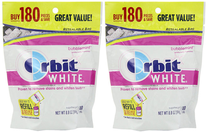$5.68 Orbit White Bubble Gum 180-Piece Pack + FREE Shipping