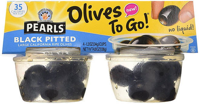 $2.29 (Reg $3.89) Pearls Olives To Go! 4-Pack at Kroger