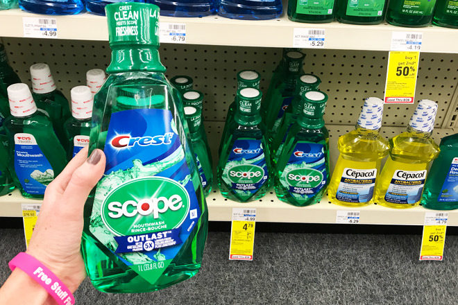 $1.29 (Reg $5) Scope Mouthwash 1-Liter Bottles at CVS (Print Now!)