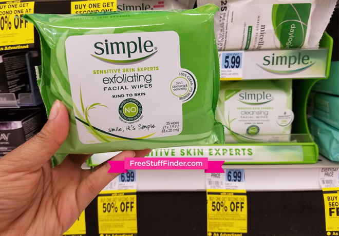 $2.49 (Reg $7) Simple Facial Wipes at Rite Aid