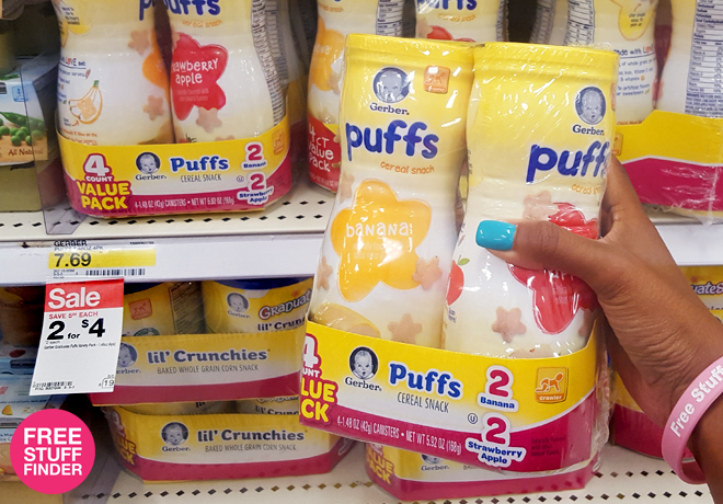 *HOT* $1.67 (Reg $7.69) Gerber Puffs 4-Pack Snacks at Target (Print NOW!)