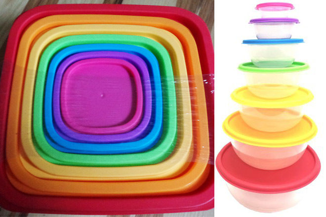 $4.97 Rainbow Mainstays 14-Piece Plastic Food Storage Set + FREE Pickup