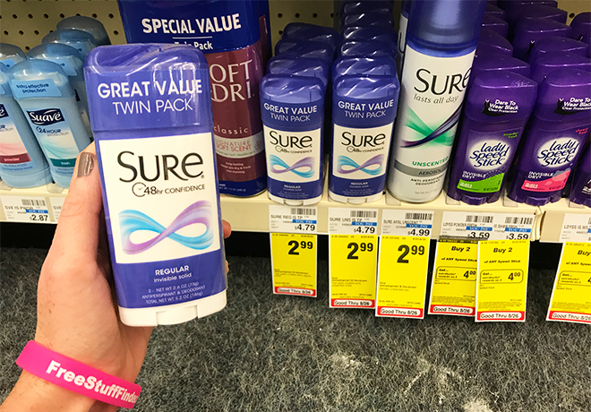 *HOT* $1.99 (Reg $4.79) Sure & Brut Deodorant Twin Packs at CVS