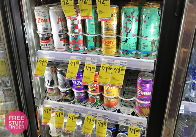 Shelf full of Arizona Iced Tea