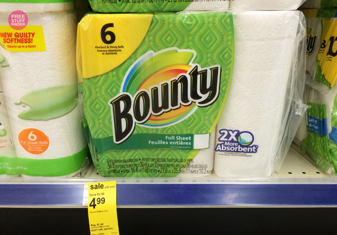 $3.99 (Reg $7.49) Bounty 6 Count Paper Towels at Walgreens