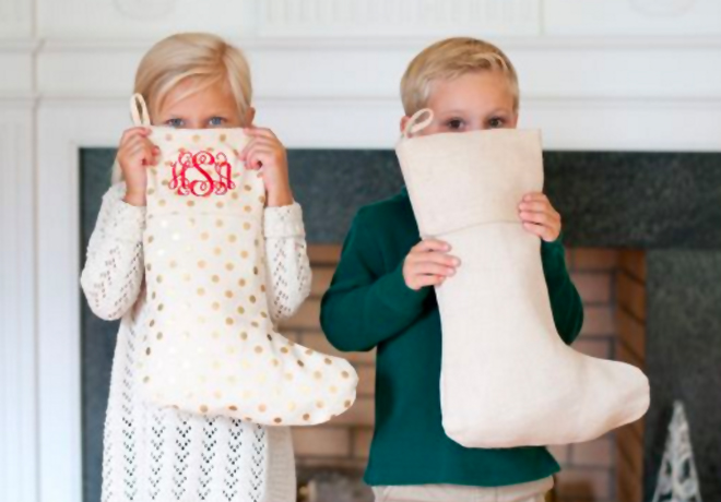 $13.99 (Reg $29) Personalized Burlap Stocking (Today Only)