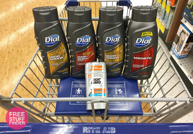 Body wash and deodorant in cart