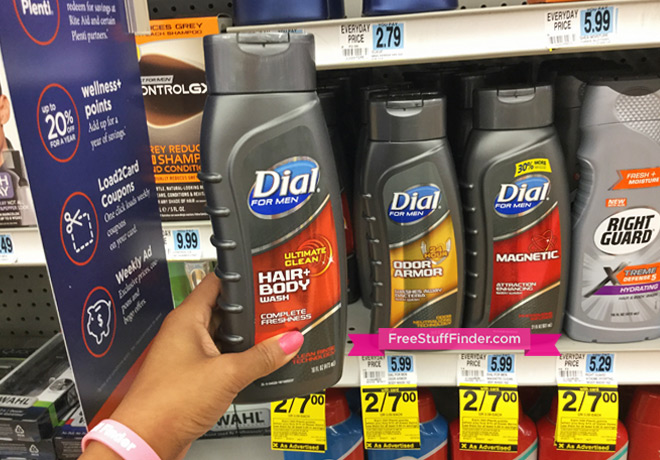 Dial Men's Body Wash in hand