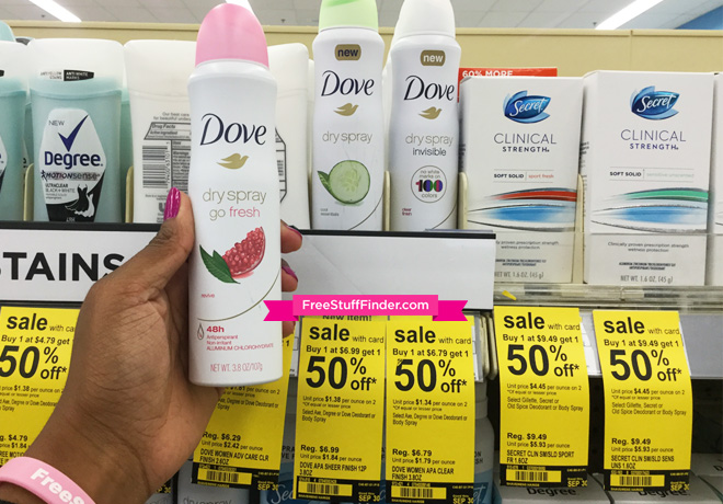 $2.01 (Reg $7) Dove Dry Spray at Walgreens