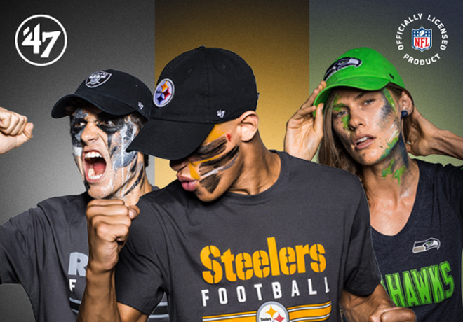 People cheering in Lids wear