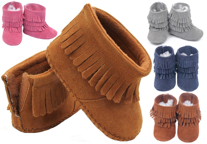 *HOT* $13.99 (Reg $55) Fringe Suede Baby Boots + FREE Shipping